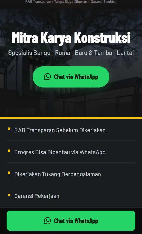 Tampilan website Mitra Karya Konstruksi - Desain Papan