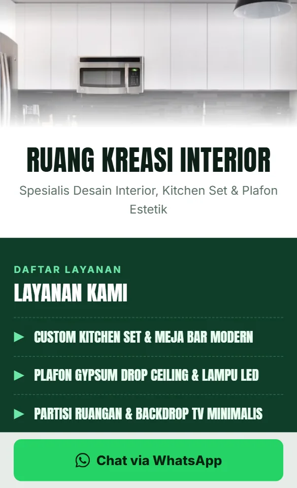 Tampilan website Ruang Kreasi Interior - Desain Papan Harga
