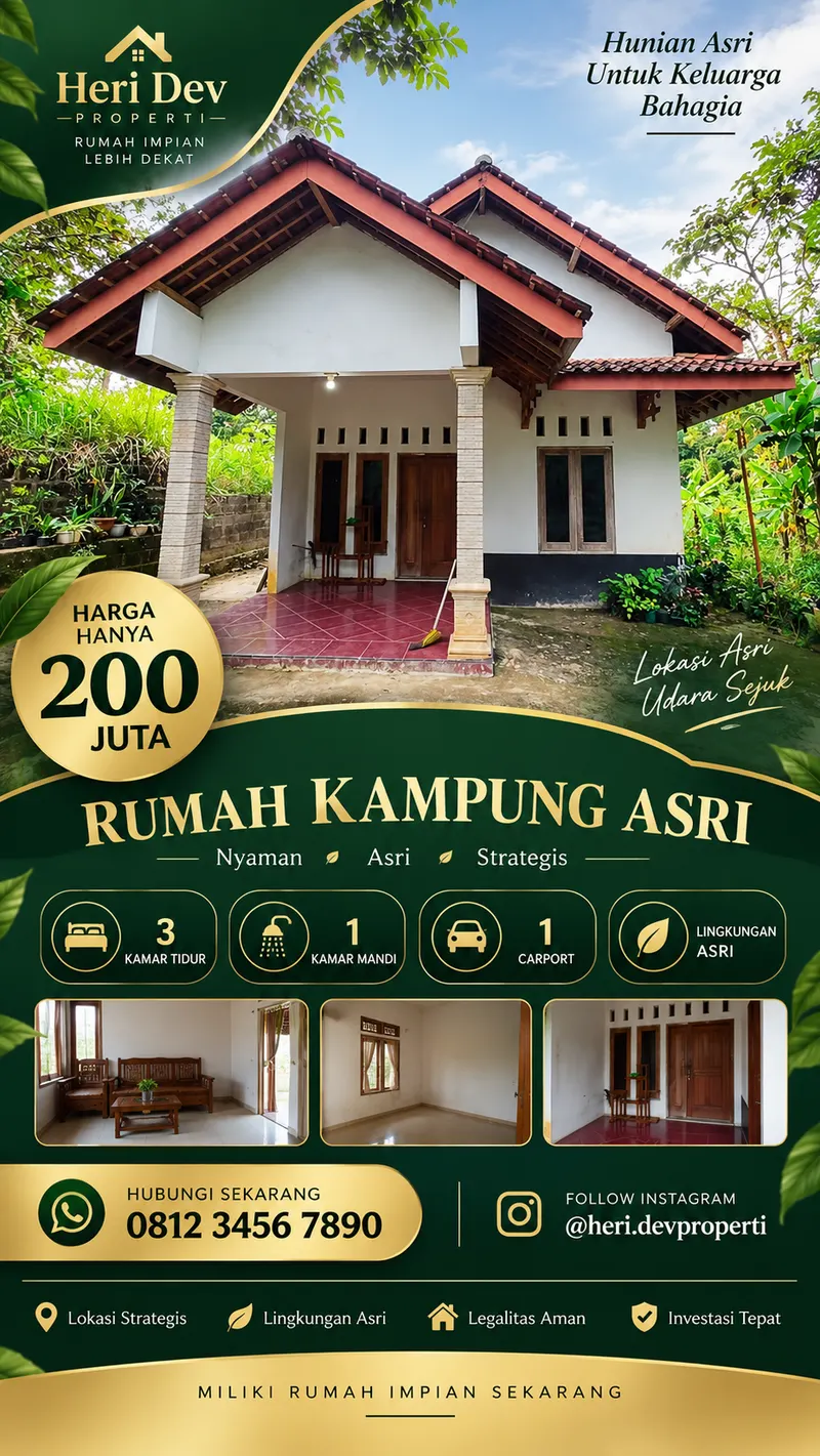 Hasil poster premium properti dari AI