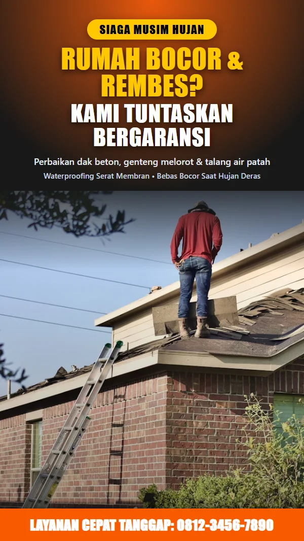 Template perbaikan atap bocor & dak rembes