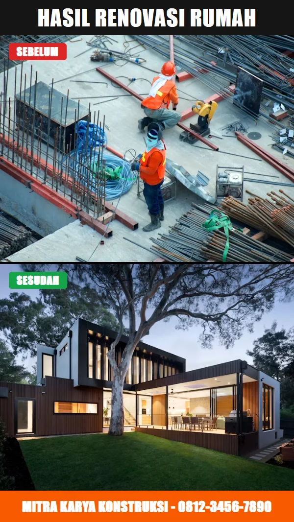 Template before after renovasi rumah